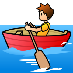 Bagaimana Person Rowing Boat: Medium-Light Skin Tone emoji terlihat di Emojidex.