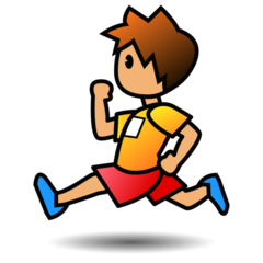 How Person Running: Medium Skin Tone emoji looks on Emojidex.