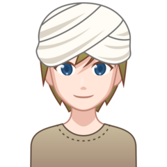 A quoi ressemblent les emoji Personne en turban: peau claire sur Emojidex.