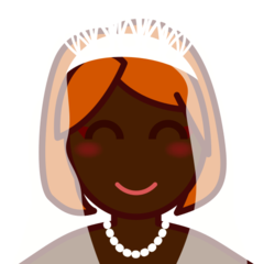 Bagaimana Person with Veil: Dark Skin Tone emoji terlihat di Emojidex.