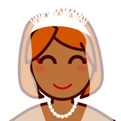 A quoi ressemblent les emoji Personne mariée avec voile: peau mate sur Emojidex.