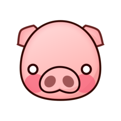 How Pig Face emoji looks on Emojidex.