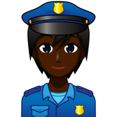 A quoi ressemblent les emoji Officier de police: peau foncée sur Emojidex.