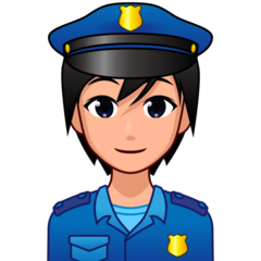 A quoi ressemblent les emoji Officier de police: peau moyennement claire sur Emojidex.