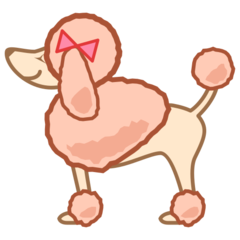 Como o emoji do Poodle é exibido no Emojidex.