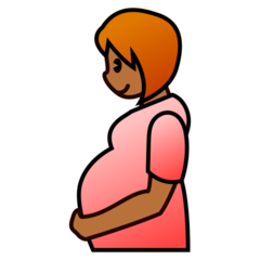 A quoi ressemblent les emoji Femme enceinte : peau mate sur Emojidex.