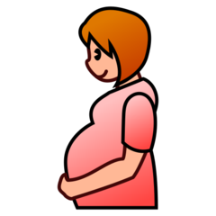 A quoi ressemblent les emoji Femme enceinte: peau moyennement claire sur Emojidex.