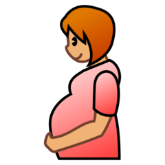 A quoi ressemblent les emoji Femme enceinte: peau légèrement mate sur Emojidex.