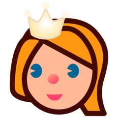 Jak wygląda emoji Księżniczka: karnacja średnio jasna w Emojidex.