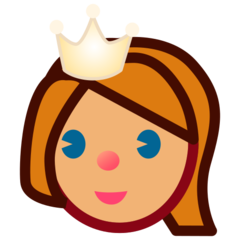 A quoi ressemblent les emoji Princesse: peau légèrement mate sur Emojidex.