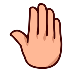 How Raised Back of Hand: Medium-Light Skin Tone emoji looks on Emojidex.