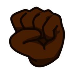 Bagaimana Raised Fist: Dark Skin Tone emoji terlihat di Emojidex.