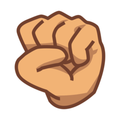 Bagaimana Raised Fist: Medium Skin Tone emoji terlihat di Emojidex.