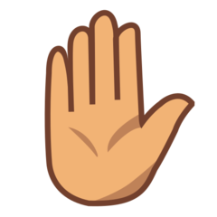 How Raised Hand: Medium Skin Tone emoji looks on Emojidex.