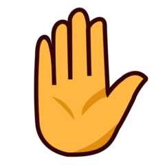 How Raised Hand emoji looks on Emojidex.