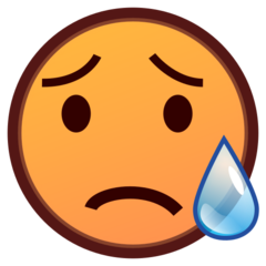 Come Faccina delusa ma sollevata emoji appare su Emojidex.