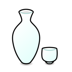 How Sake emoji looks on Emojidex.