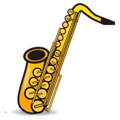 Bagaimana Saxophone emoji terlihat di Emojidex.