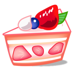 Bagaimana Shortcake emoji terlihat di Emojidex.