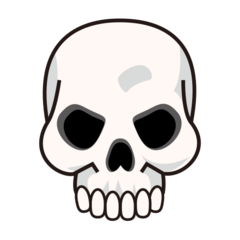 Bagaimana Skull emoji terlihat di Emojidex.