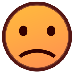 Bagaimana Slightly Frowning Face emoji terlihat di Emojidex.