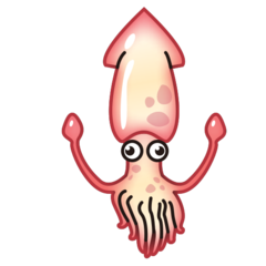 Bagaimana Squid emoji terlihat di Emojidex.