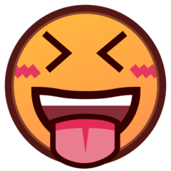 Bagaimana Squinting Face with Tongue emoji terlihat di Emojidex.