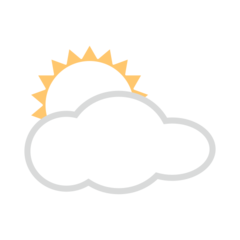 A quoi ressemblent les emoji Soleil derrière un gros nuage sur Emojidex.