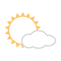 A quoi ressemblent les emoji Soleil derrière un petit nuage sur Emojidex.