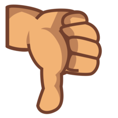 How Thumbs Down: Medium Skin Tone emoji looks on Emojidex.