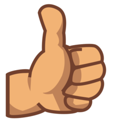 How Thumbs Up: Medium Skin Tone emoji looks on Emojidex.