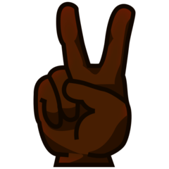 How Victory Hand: Dark Skin Tone emoji looks on Emojidex.