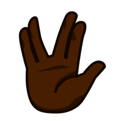 How Vulcan Salute: Dark Skin Tone emoji looks on Emojidex.