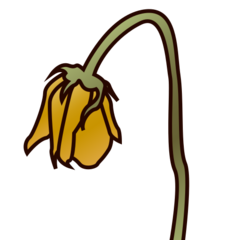 How Wilted Flower emoji looks on Emojidex.