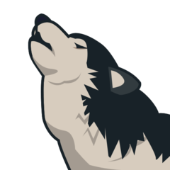 How Wolf emoji looks on Emojidex.