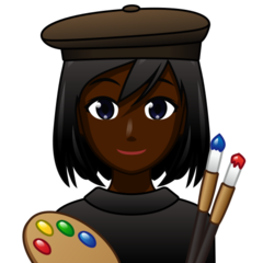 A quoi ressemblent les emoji Artiste femme: peau foncée sur Emojidex.