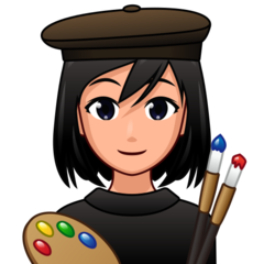 A quoi ressemblent les emoji Artiste femme: peau moyennement claire sur Emojidex.