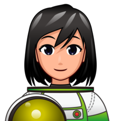 A quoi ressemblent les emoji Astronaute femme: peau moyennement claire sur Emojidex.