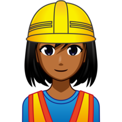 How Woman Construction Worker: Medium-Dark Skin Tone emoji looks on Emojidex.