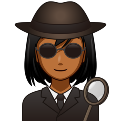 Hoe Vrouwelijke detective: donkergetinte huidskleur emoji eruit ziet op Emojidex.