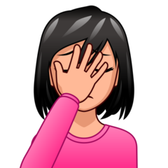 How Woman Facepalming: Medium-Light Skin Tone emoji looks on Emojidex.