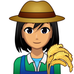 Bagaimana Woman Farmer: Medium Skin Tone emoji terlihat di Emojidex.