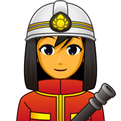 How Woman Firefighter emoji looks on Emojidex.