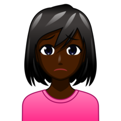 How Woman Frowning: Dark Skin Tone emoji looks on Emojidex.