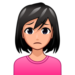 How Woman Frowning: Medium-Light Skin Tone emoji looks on Emojidex.