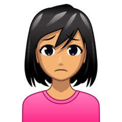 Bagaimana Woman Frowning: Medium Skin Tone emoji terlihat di Emojidex.