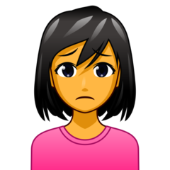 Bagaimana Woman Frowning emoji terlihat di Emojidex.