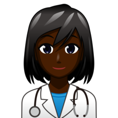 How Woman Health Worker: Dark Skin Tone emoji looks on Emojidex.