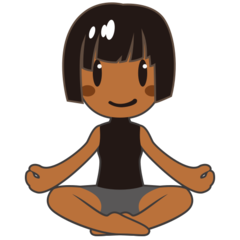 Bagaimana Woman in Lotus Position: Medium-Dark Skin Tone emoji terlihat di Emojidex.