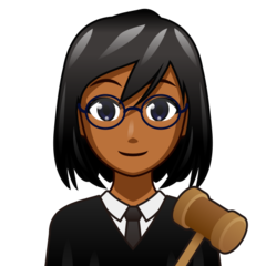 How Woman Judge: Medium-Dark Skin Tone emoji looks on Emojidex.